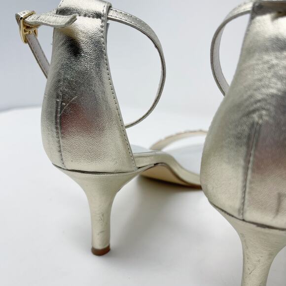 Caparros Size 9 Gold Metallic Starla Rhinestone Embellished Evening Heels Sandal - Picture 14 of 14